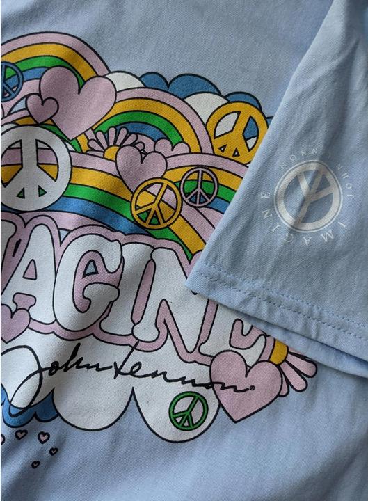 Immagine prodotto Universal Textiles Maglietta da donna/ragazzo in cotone con arcobaleni, amore e pace (XXL)
