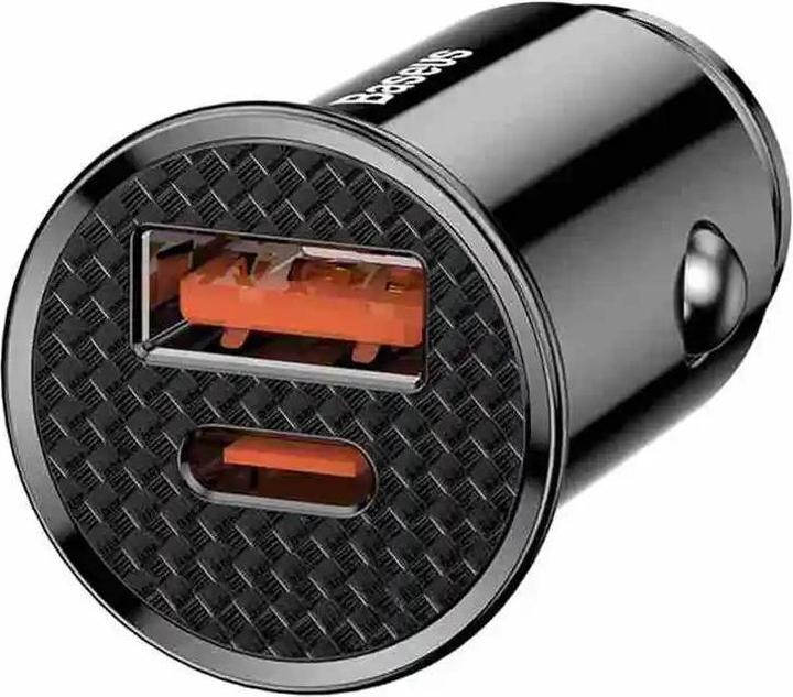 Actual product image Baseus Circular Plastic A+C 30W PPS Car Charger Black
