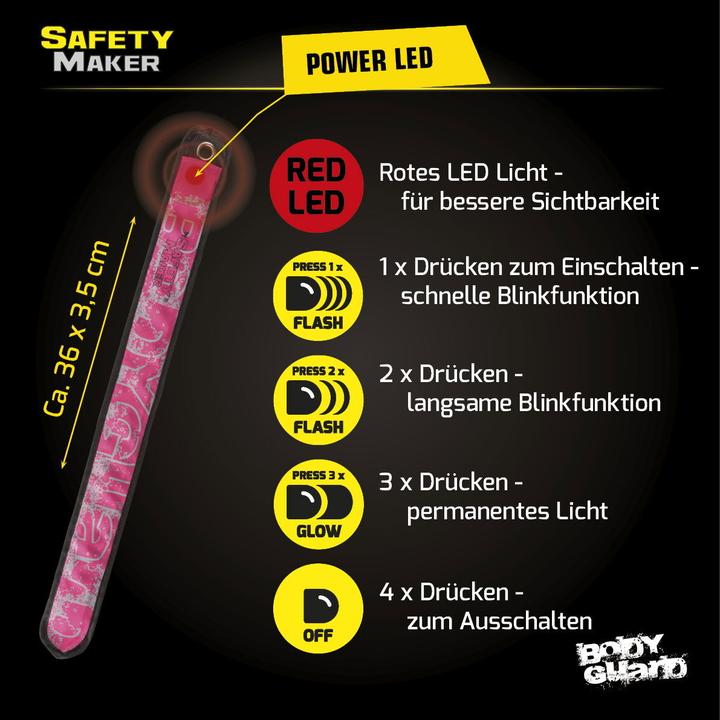 Produktbild SafetyMaker LED Klackband pink
