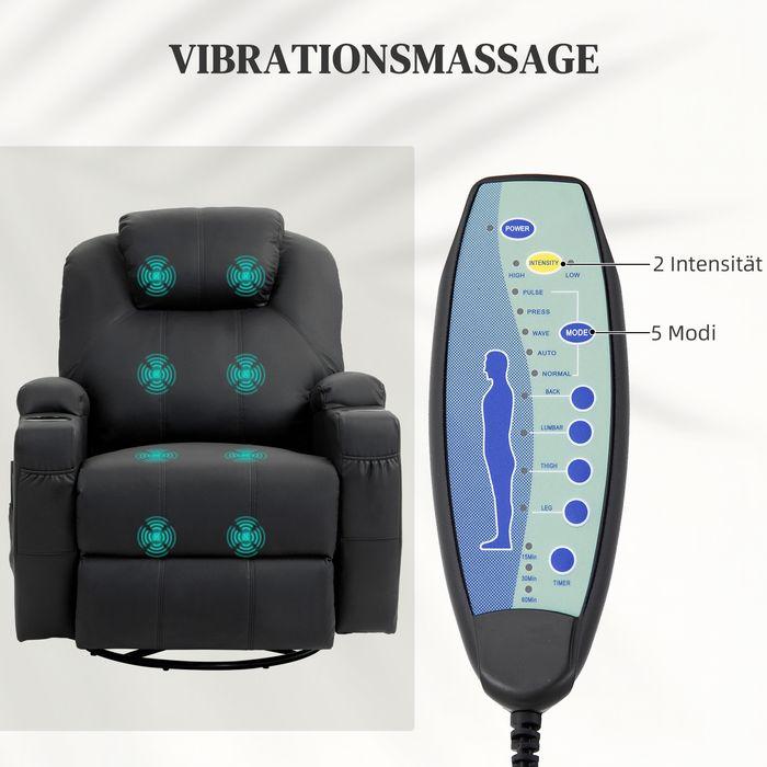 Actual product image Swisshandel24 Relax armchair massage function electric reclining function, rocking function, swivelling spring