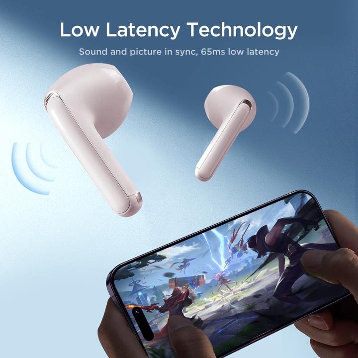 Actual product image Joyroom TWS Funpods Series JR-FB1 Bluetooth 5.3 wireless headphones - pink (ANC, Wireless)
