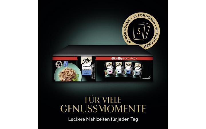 Produktbild Sheba Auswahl Fisch (Adult, 60 Stk., 5100 g)