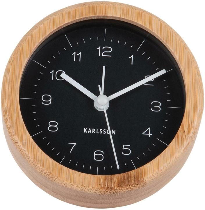 Actual product image Karlsson Classic alarm clock Neat Round Bamboo / Black