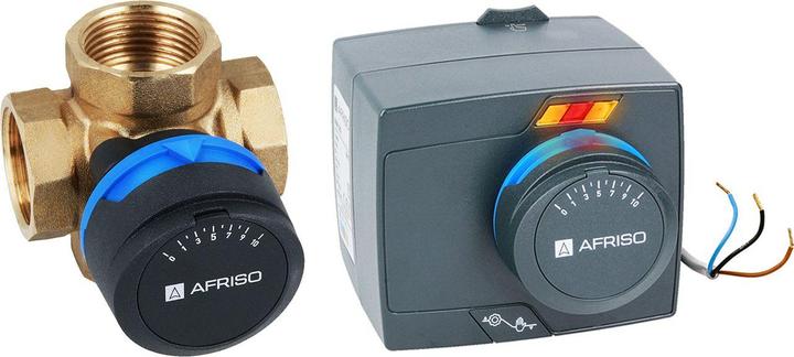 Produktbild Afriso ProClick control kit: 4-way rotary mixing valve ARV 484 ProClick, with electric actuator ARM 343 Pro