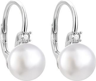 Agato Elegant silver earrings with pearls AGUC3514P-W