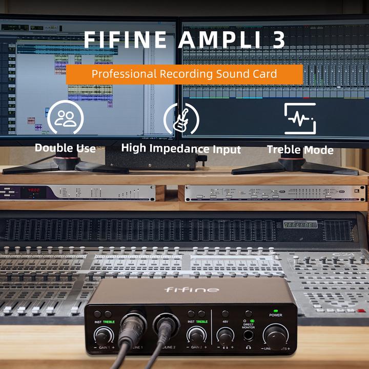 Produktbild Fifine Ampli3 Type-C Audio Interface 2 Channel USB Treble Sound Card Mixer