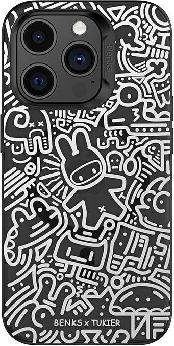Actual product image Benks Collaboration Case iPhone 15 Pro - Black White Rabbit (Apple iPhone 15 Pro)