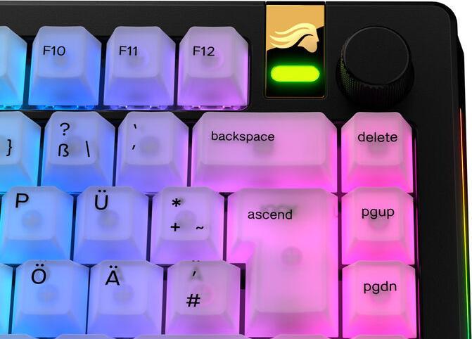 Produktbild Glorious Polychroma V2 Keycaps, ANSI Layout (DE), Polycarbonat, UV-Druck - Transparent