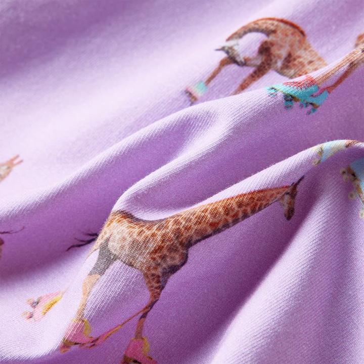 Immagine prodotto VidaXL Abito da bambino con maniche a balze e cintura in vita viola (116)
