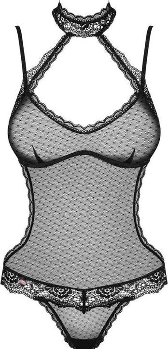 Produktbild Obsessive Schwarzer transparenter Bodysuit mit Spitze (L, XL)