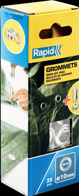 Produktbild Rapid Ösen mit Ring 10x21mm 25 Stück + Einschlagwerkzeug