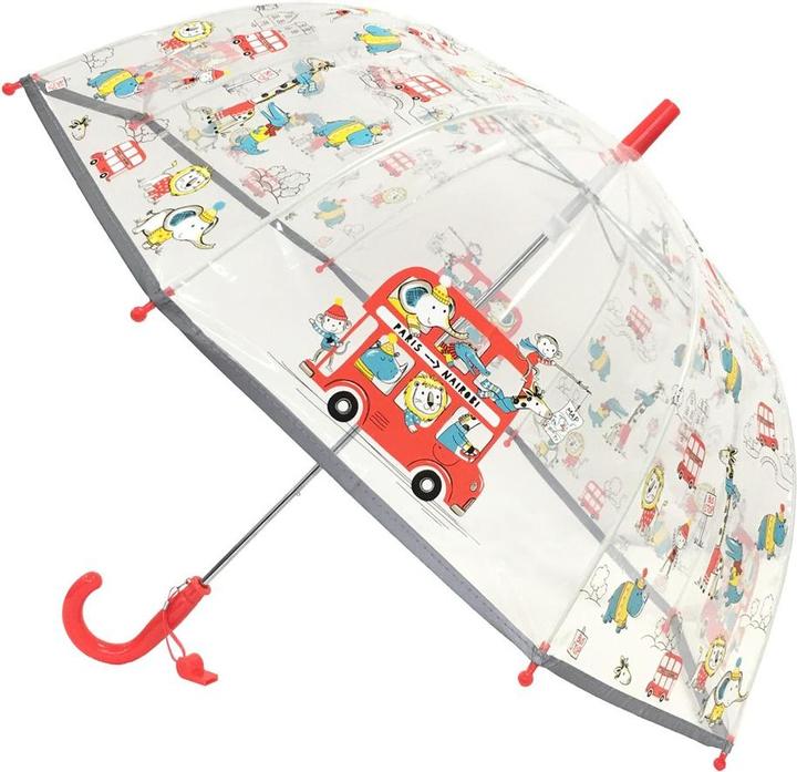 Image du produit Smati Parapluie pour enfants, transparent, cloche, bord fluorescent, animaux de bus, one size