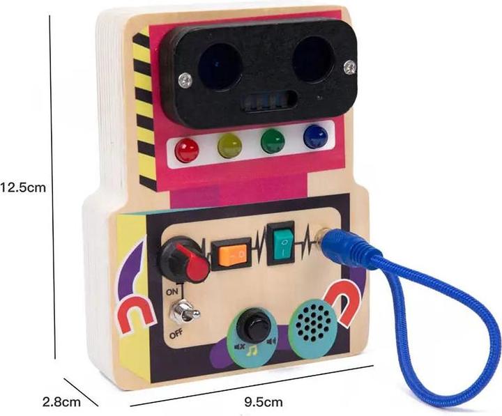 Produktbild Activity Board Busy Board Sensory Spielzeug aus Holz mit LED-Lichtschalter Control Board Travel Aktivitäten Kinder