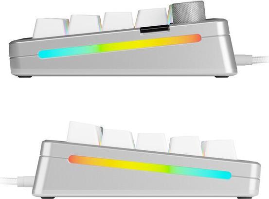 Actual product image Glorious GMMK 3 Pro 65 % Custom Gaming Keyboard - Pre-Built, ANSI (US), Fox Switches, silver (US, Cable)