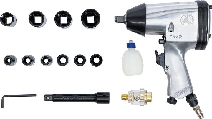 Actual product image BGS Air Impact Wrench with Tool Set 12.5 mm (1/2") 312 Nm 16 pcs. (Air blast)