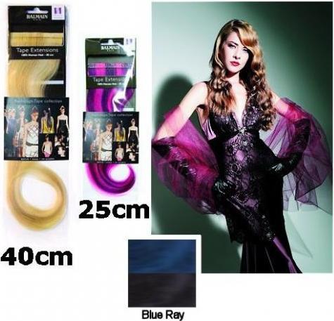 Balmain Tapeextensions 25cm blue ray 2 Stück Echthaar (Blue, 25 cm)