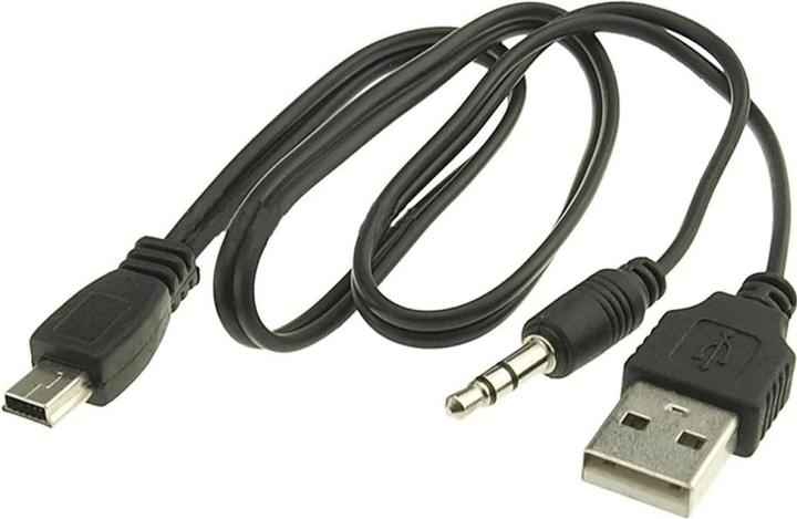Produktbild PowerGuard USB Ladekabel auf Mini B-Stecker mit 3.5mm Audiokabel für Mini Bluetooth Lautsprecher (USB 2.0)