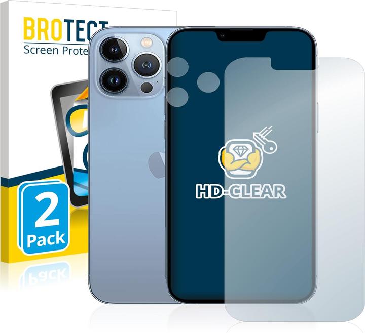 Produktbild BROTECT Schutzfolie Displayschutz Displayschutzfolie Folie Klar Transparent (2 Stück, Apple iPhone 13 Pro Max)