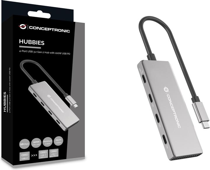 Produktbild Conceptronic 4 Port USB-Hub (USB-C, 4 Ports)