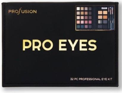 Profusion Pro Eyes 32 pc Professional Eye Kit - Eyeshadow, Brow Powder, Brushes