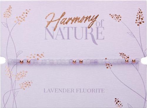 Immagine prodotto HCA Armband - "Harmony of nature" - Lavendel Fluorit - rosévergoldet (17 cm, Gemma combinata con sfere di acciaio inossidabile)