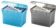Produktbild Elba Hängeregistratur-Box Class'N Go, transluzent-blau aus PP, ergonomischer Tragegriff, mit Sichtreitern