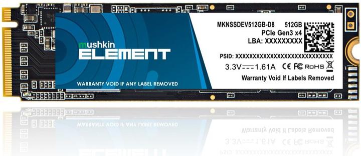 Actual product image Mushkin SSD Element M.2 512GB PCIe Gen3x4 NVME (512 GB, M.2 2280)