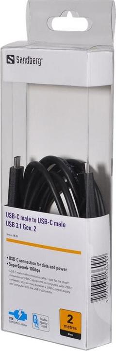Actual product image Sandberg USB-C to USB-C (2 m, USB 3.1)