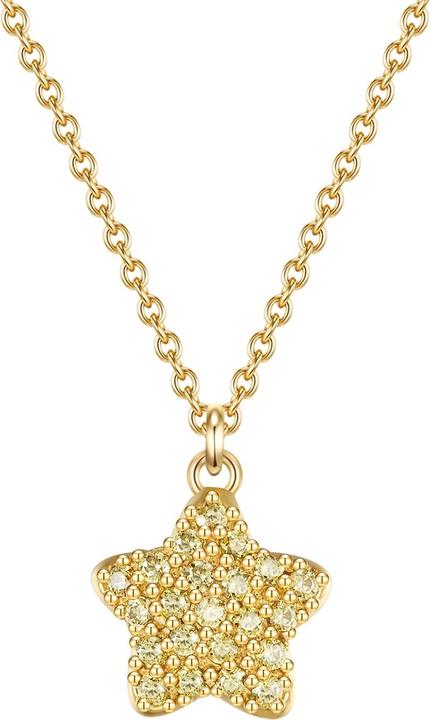 Glanzstücke München Kinder Stern Sterling Silber Zirkonia Gelbgold 35,0 cm Basiskette + 7,5 cm Verlängerung - 30296 (Sterling Silber)
