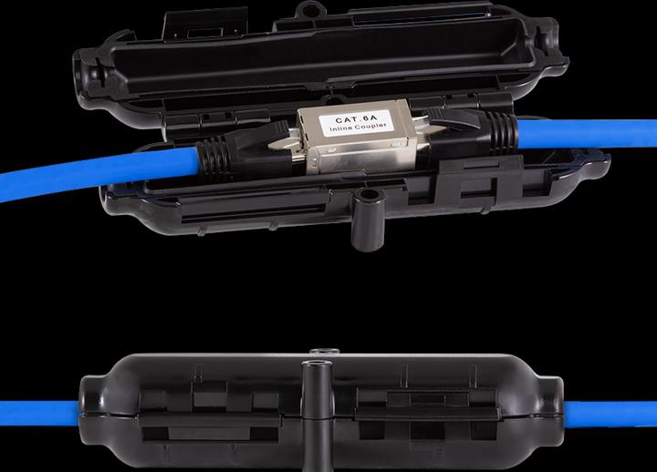 Produktbild LogiLink Schutzbox für Kabelverbindungen und Verlängerungen, IP54, schwarz (Netzwerk Kupplung)