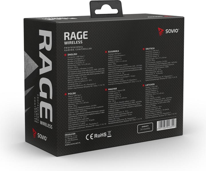 Immagine prodotto Savio Gamepad Rage (PS3, PC)