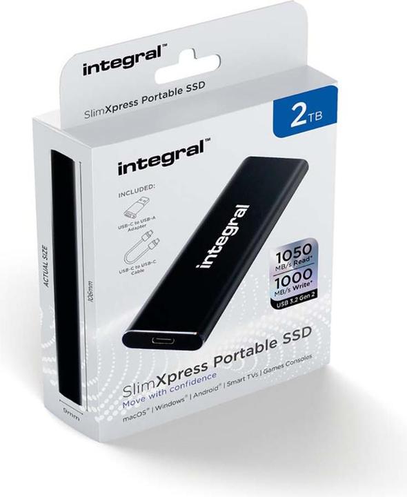 Actual product image SlimXpress Portable SSD 2 TB Black (2 TB)