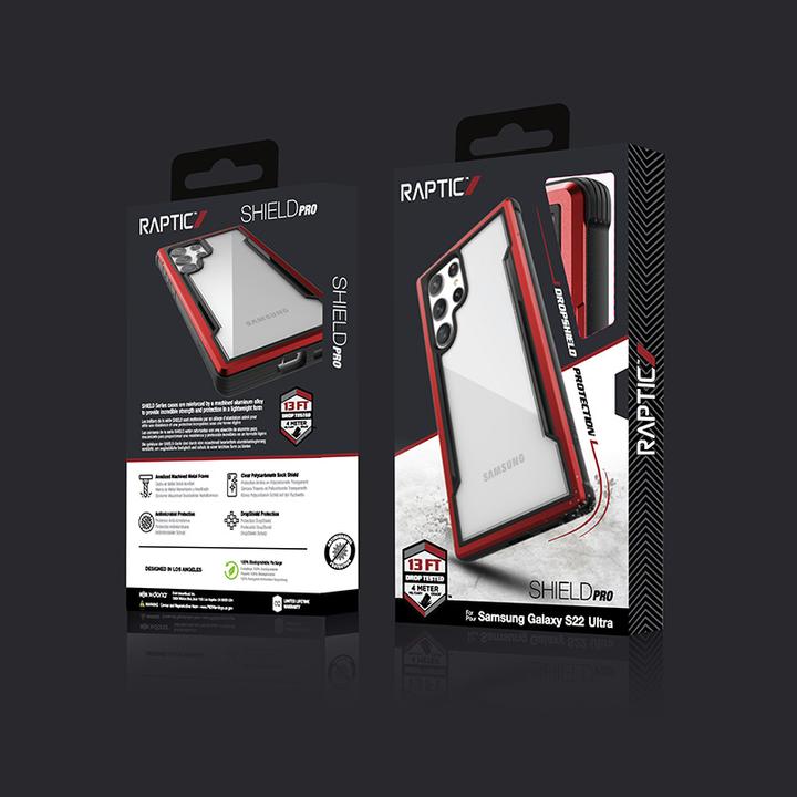 Image du produit X-Doria Raptic Shield Pro - Étui pour Samsung Galaxy S22 Ultra 5G (protection antimicrobienne) (Rouge) (Samsung Galaxy S22 Ultra)