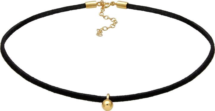 Image du produit Elli Collier Choker Velours Boule Geo Basic 925 Argent Sterling (Similicuir, Argent sterling 925, Pas de pierre, 32 cm)