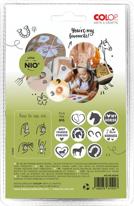 Produktbild Colop Stempel Little NIO Set Pferde 10-teilig