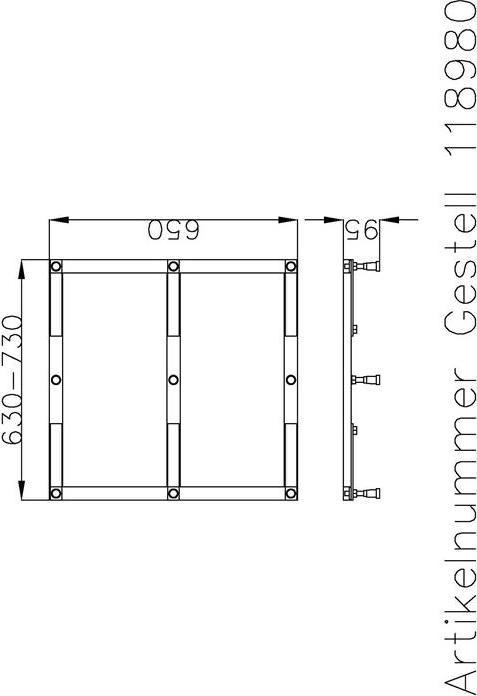 Produktbild Hoesch Untergestell Muna f DW 1500/1600/1700x700/750mm