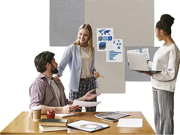 Actual product image Legamaster Pinboard Board Up light grey 75 cm x 50 cm (Bulletin board, 75 x 50 cm)