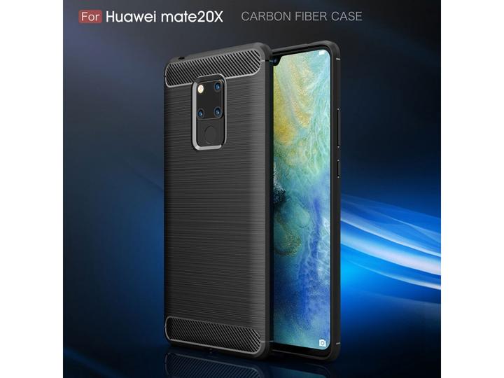 Actual product image Screenguard Huawei Mate 20 X Cover Carbon Brushed Soft TPU (Mate 20 X)