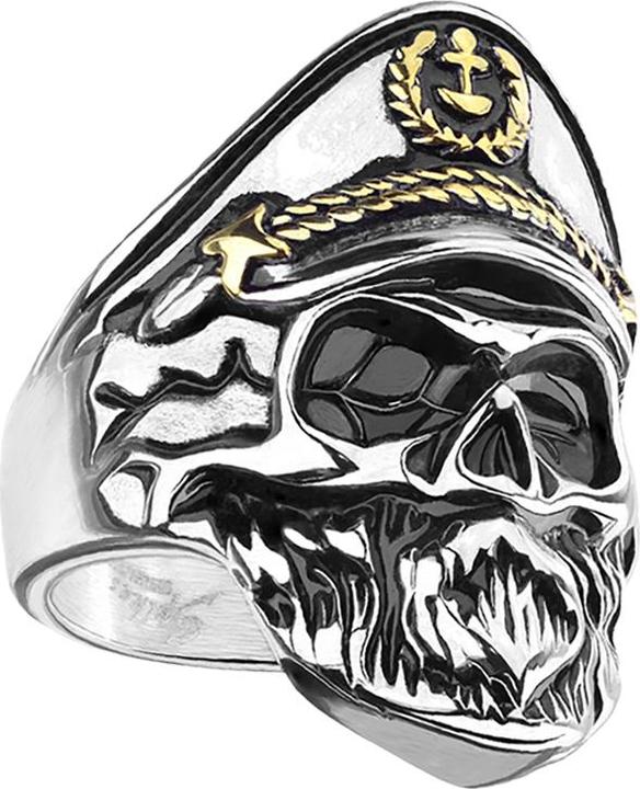 Star Piercing Ring silber Piratenschädel (Chirurgenstahl 316L, ohne Messing)