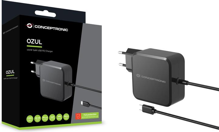Actual product image Conceptronic Charger 1Port 100W, GaN USB-C Desk PD sw (100 W)