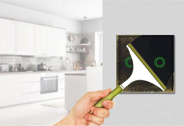 Productafbeelding Maclean Interrupteur dubbel mural tactile MCE704 (Noir)