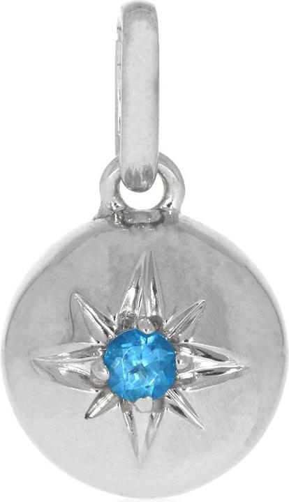 Xen Anhänger mit 2,5 mm Swiss Blue Topas ca. 0,09 ct. rhodiniert (925 Sterling Silber)