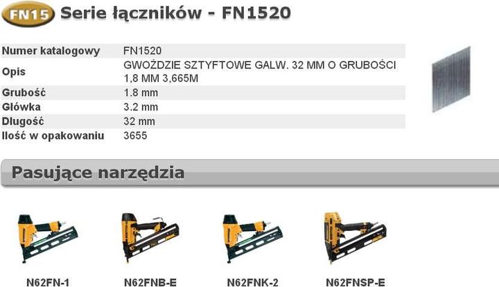 Actual product image Bostitch FN1520 32mm Angled Finish Nails 15 Gauge Galvanised Pack 3655 - BOSFN1520 (3655 Piece, 32 mm)