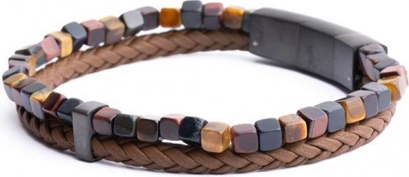 Gemini ARMBAND - NATURSTEIN - TIGERAUGE - 17+2 CM (19 cm)