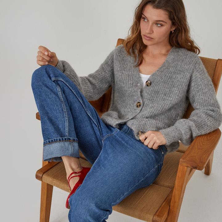 Produktbild La Redoute Collections Geknöpfte Strickjacke mit V-Ausschnitt (L)