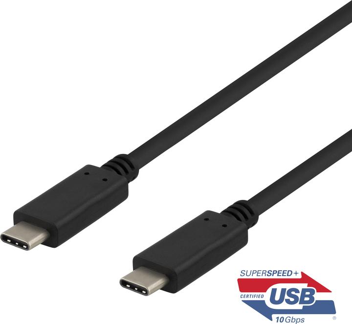 Produktbild Deltaco USB-C to cable 0.5m 10Gbps 100W 5A USB 3.1 Gen 2 E (0.50 m, USB 3.2 Gen 2, 100 W)