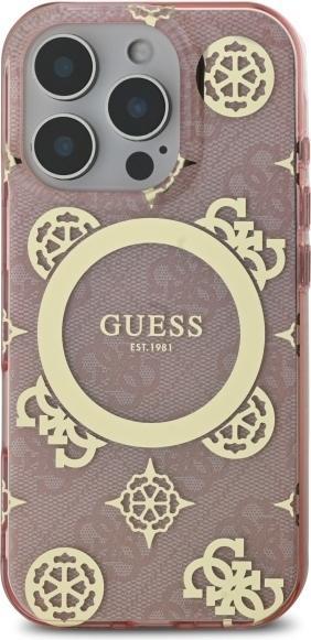 Immagine prodotto Guess GUHMP16LH4PYEEP iPhone 16 Pro 6.3" różowy/rosa custodia rigida IML Peony su sfondo 4G MagSafe (Apple iPhone 16 Pro)
