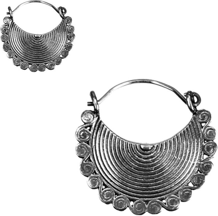 Star Piercing Ohrring silber Azteken Teller (ohne Messing)