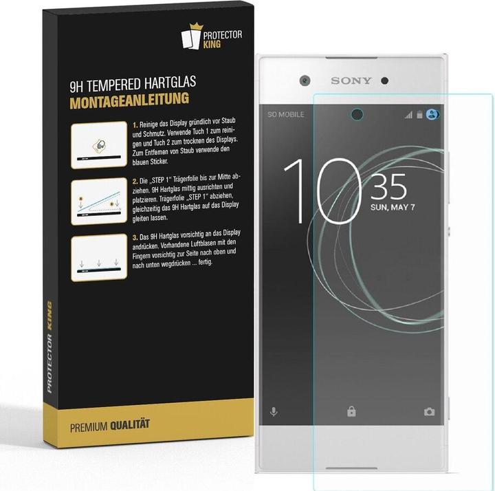 Produktbild Protectorking 1x echtes Tempered 9H Panzerhartglas 3D KLAR (1 Stück, Xperia XA1 Plus)