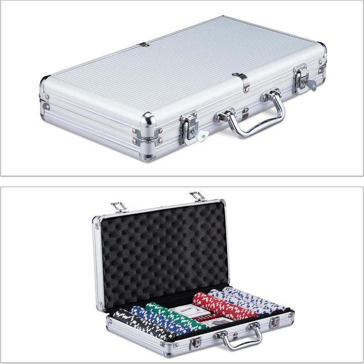 Immagine prodotto Relaxdays Poker set con valigietta & 300 chips (Multilingue)